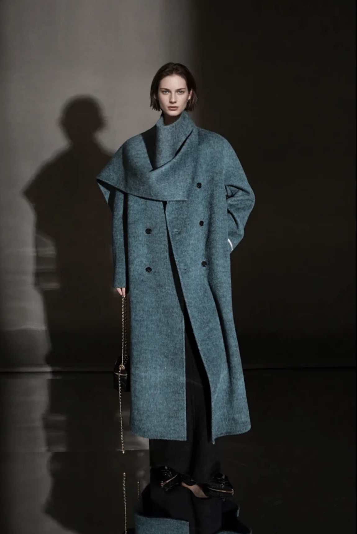 Reversible Cashmere Coat with scarf