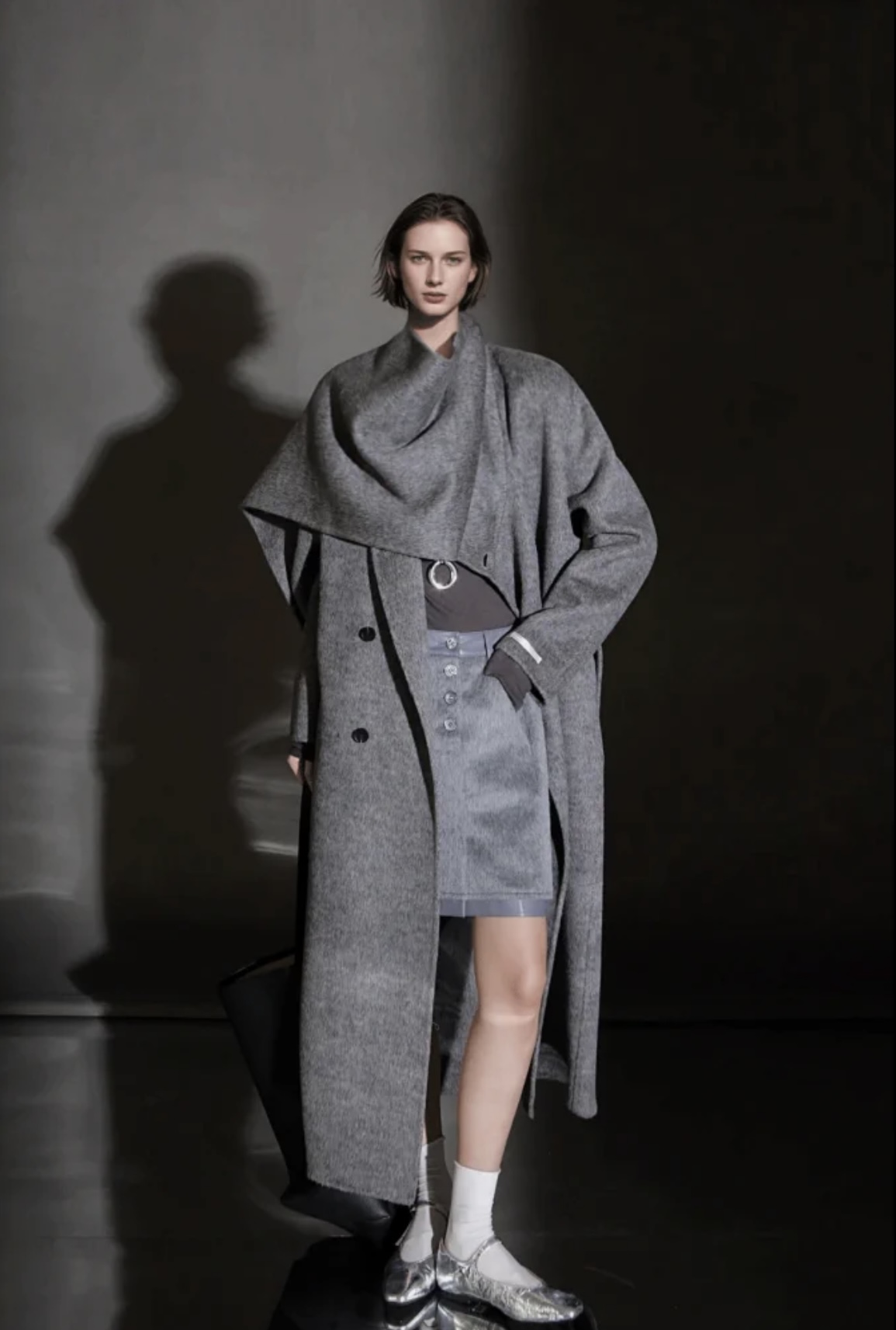 Reversible Cashmere Coat with scarf