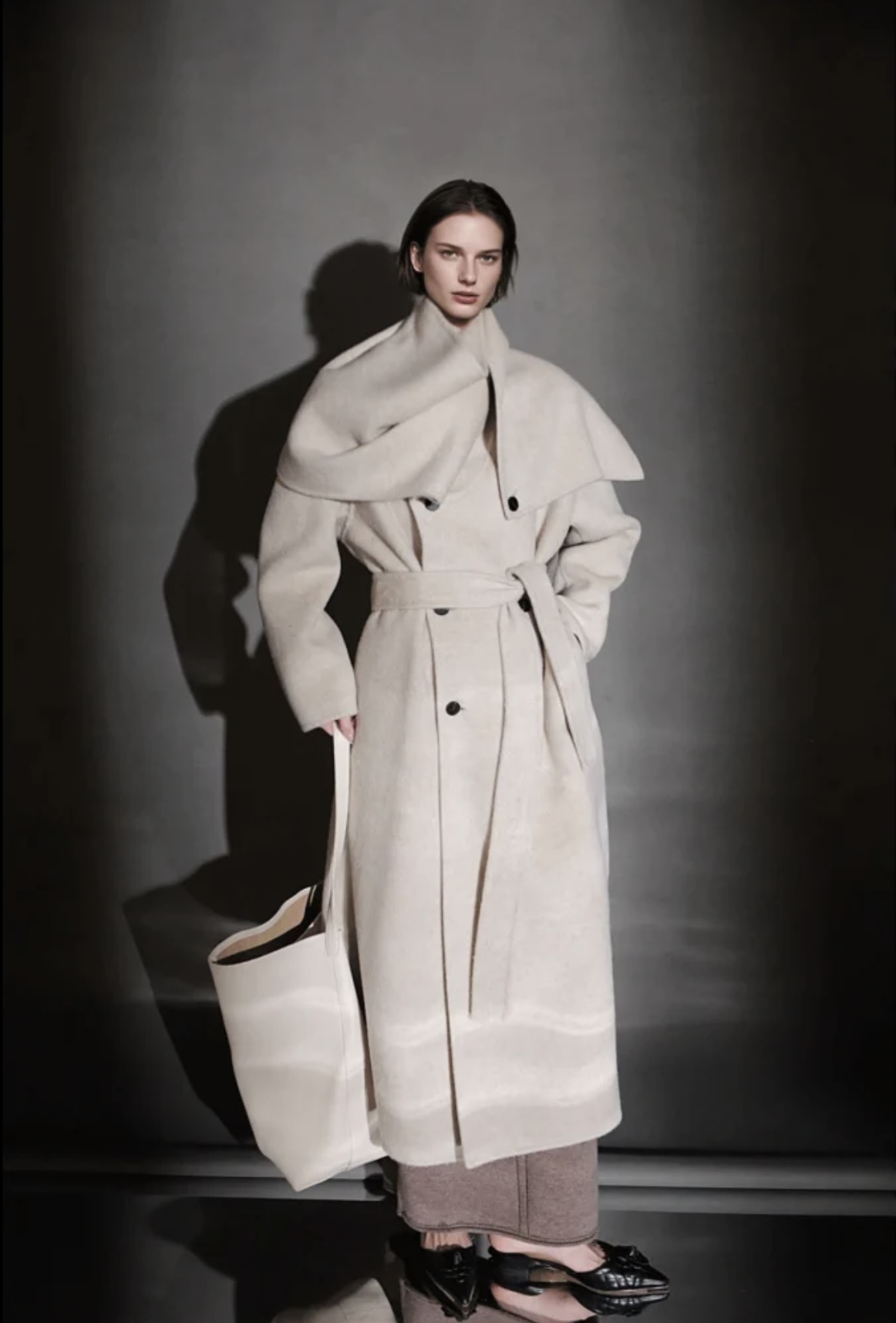 Reversible Cashmere Coat with scarf