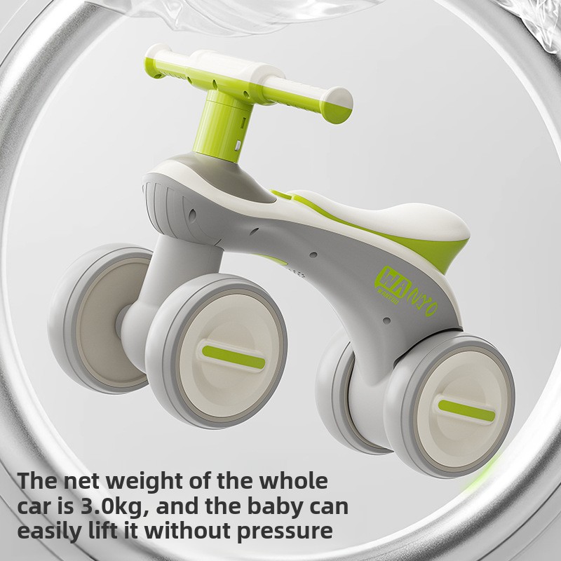 Children's Scooter 1 to 3 Years Old Baby Portable No Pedal Balance Anti-Rollover Four-Wheel Walker Luge Pill Friends